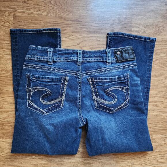 Silver Suki Mid Capri Jeans Womens W31 L22.5 Fluid Denim Medium Wash Stretch - Picture 5 of 13